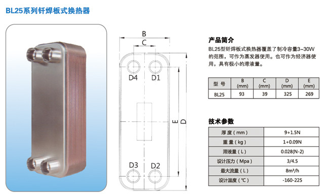 釬焊板式換熱器尺寸